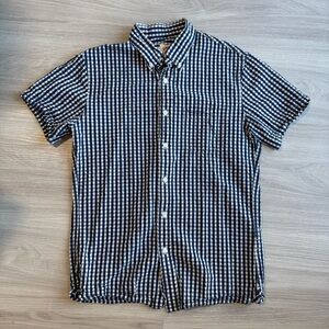 Brooks Brothers Men's Navy and White Checkered Shirt